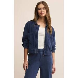 NEW Z SUPPLY women's heritage knit denim jacket in indigo